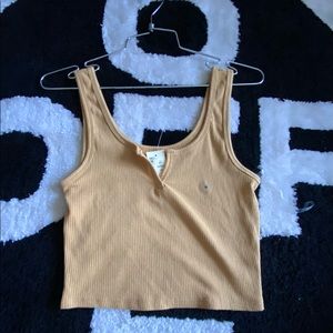 yellow mustard ripped tank top